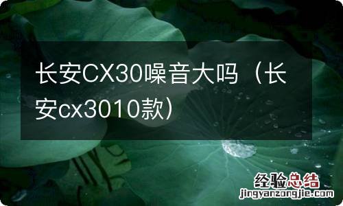 长安cx3010款 长安CX30噪音大吗