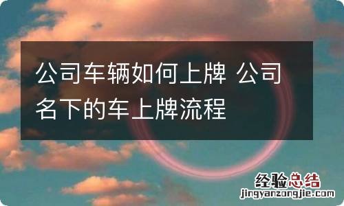 公司车辆如何上牌 公司名下的车上牌流程