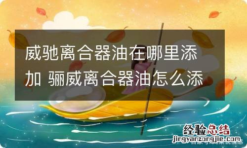 威驰离合器油在哪里添加 骊威离合器油怎么添加