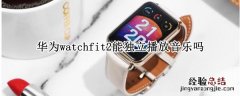 华为watchfit2能独立播放音乐吗 华为watchfit音乐功能