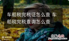 车船税完税证怎么查 车船税完税查询怎么查