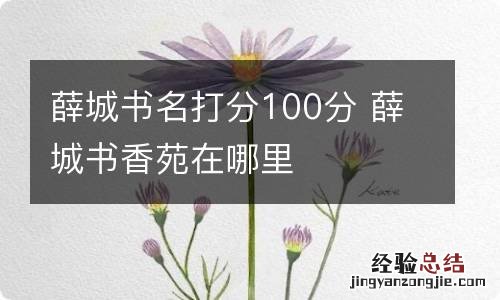 薛城书名打分100分 薛城书香苑在哪里