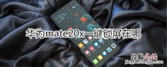 华为mate20x一键锁屏在哪