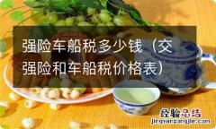 交强险和车船税价格表 强险车船税多少钱