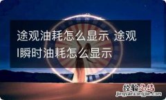 途观油耗怎么显示 途观l瞬时油耗怎么显示