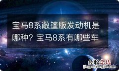 宝马8系敞篷版发动机是哪种? 宝马8系有哪些车型