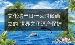 文化遗产日什么时候确立的 世界文化遗产保护日是什么时候