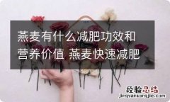 燕麦有什么减肥功效和营养价值 燕麦快速减肥法让你健康减脂