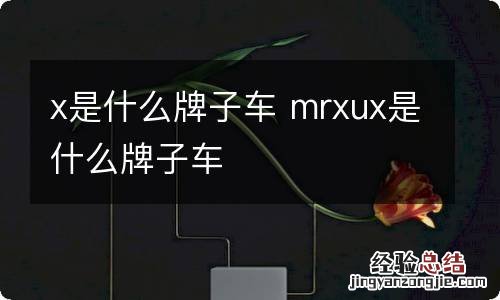 x是什么牌子车 mrxux是什么牌子车