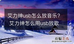 艾力绅usb怎么放音乐? 艾力绅怎么用usb放歌