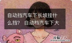 自动挡汽车下长坡挂什么挡？ 自动档汽车下大坡时应该挂什么挡?