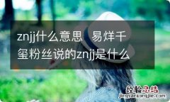 znjj什么意思易烊千玺粉丝说的znjj是什么意思