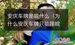 为什么安庆车牌只能排皖h 安庆车牌是皖什么