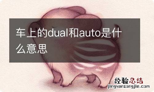 车上的dual和auto是什么意思