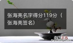 张海亮签名 张海亮名字得分119分