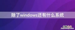 除了windows还有什么系统