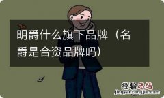 名爵是合资品牌吗 明爵什么旗下品牌