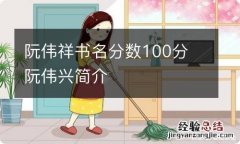 阮伟祥书名分数100分 阮伟兴简介