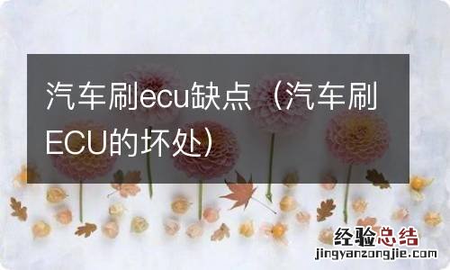 汽车刷ECU的坏处 汽车刷ecu缺点