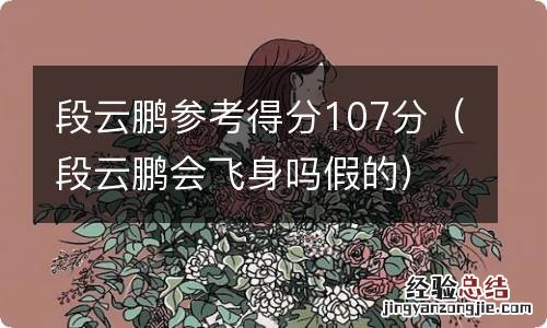 段云鹏会飞身吗假的 段云鹏参考得分107分