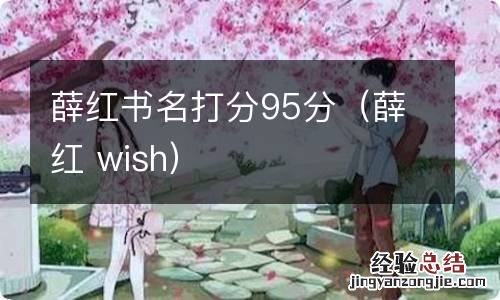 薛红 wish 薛红书名打分95分