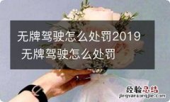 无牌驾驶怎么处罚2019 无牌驾驶怎么处罚