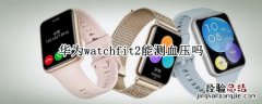 华为watchgt2e能测血压吗 华为watchfit2能测血压吗