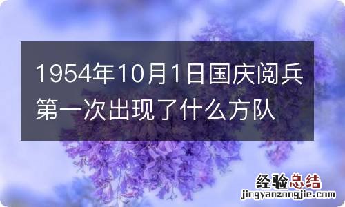 1954年10月1日国庆阅兵第一次出现了什么方队