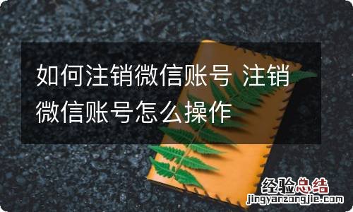 如何注销微信账号 注销微信账号怎么操作