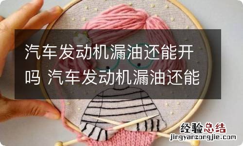 汽车发动机漏油还能开吗 汽车发动机漏油还能开吗油维修多少钱