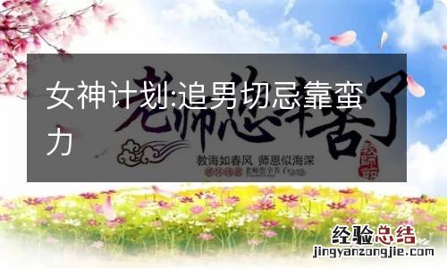 女神计划:追男切忌靠蛮力