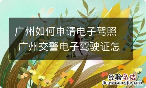 广州如何申请电子驾照 广州交警电子驾驶证怎样弄