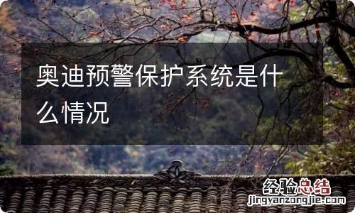 奥迪预警保护系统是什么情况