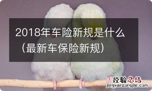 最新车保险新规 2018年车险新规是什么