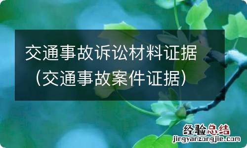 交通事故案件证据 交通事故诉讼材料证据