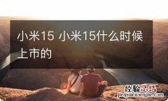 小米15 小米15什么时候上市的