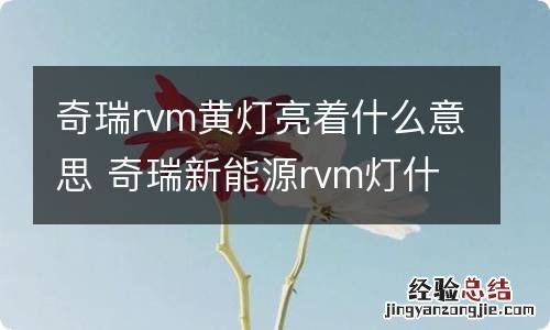 奇瑞rvm黄灯亮着什么意思 奇瑞新能源rvm灯什么意思