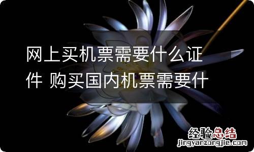 网上买机票需要什么证件 购买国内机票需要什么证件