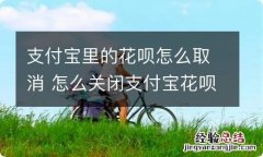 支付宝里的花呗怎么取消 怎么关闭支付宝花呗