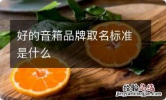 好的音箱品牌取名标准是什么