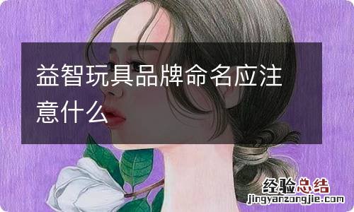 益智玩具品牌命名应注意什么