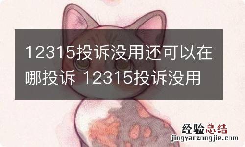 12315投诉没用还可以在哪投诉 12315投诉没用还可以在哪投诉呢