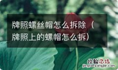 牌照上的螺帽怎么拆 牌照螺丝帽怎么拆除