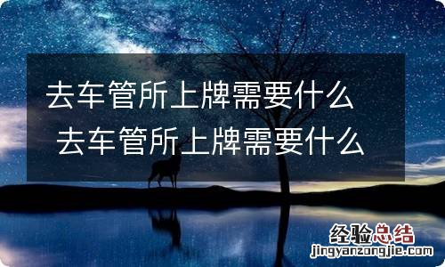去车管所上牌需要什么 去车管所上牌需要什么流程