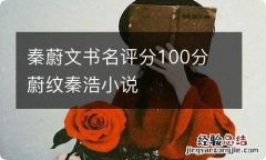 秦蔚文书名评分100分 蔚纹秦浩小说