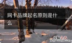 网卡品牌起名原则是什么