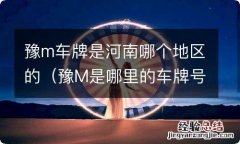 豫M是哪里的车牌号码车牌 豫m车牌是河南哪个地区的