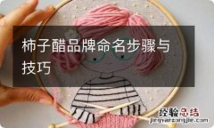 柿子醋品牌命名步骤与技巧