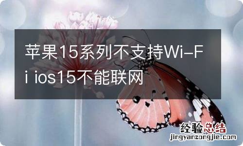 苹果15系列不支持Wi-Fi ios15不能联网