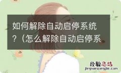 怎么解除自动启停系统 如何解除自动启停系统?